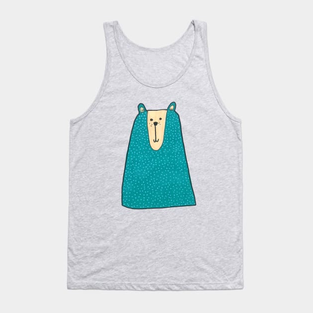 Blue Bear Tank Top by DoodlesAndStuff